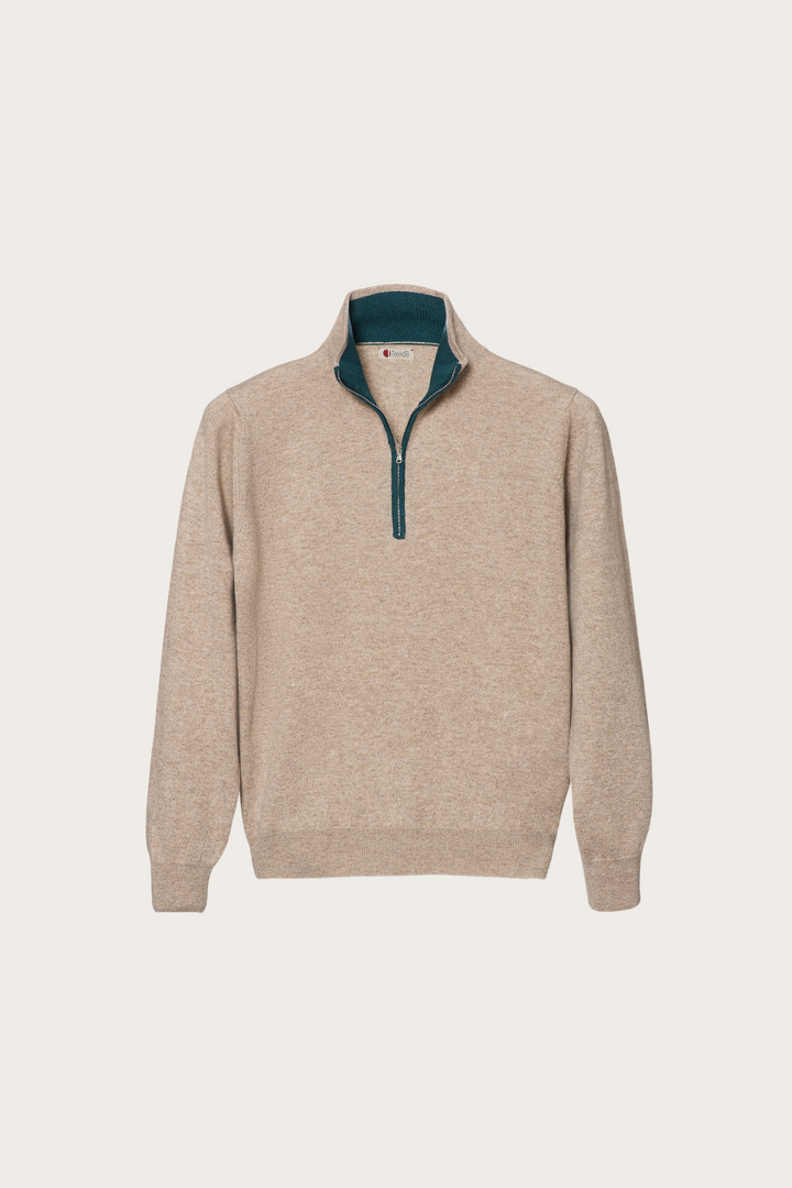 Maglia Zip Corta Di Cashmere In Purezza