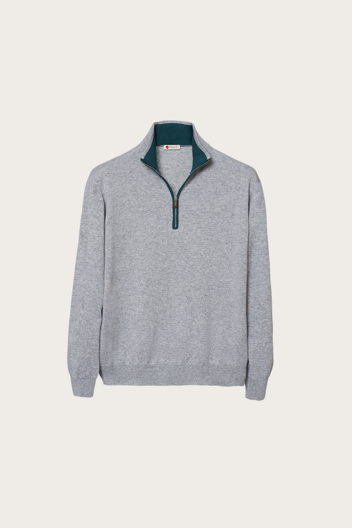 Maglia Zip Corta Di Cashmere In Purezza