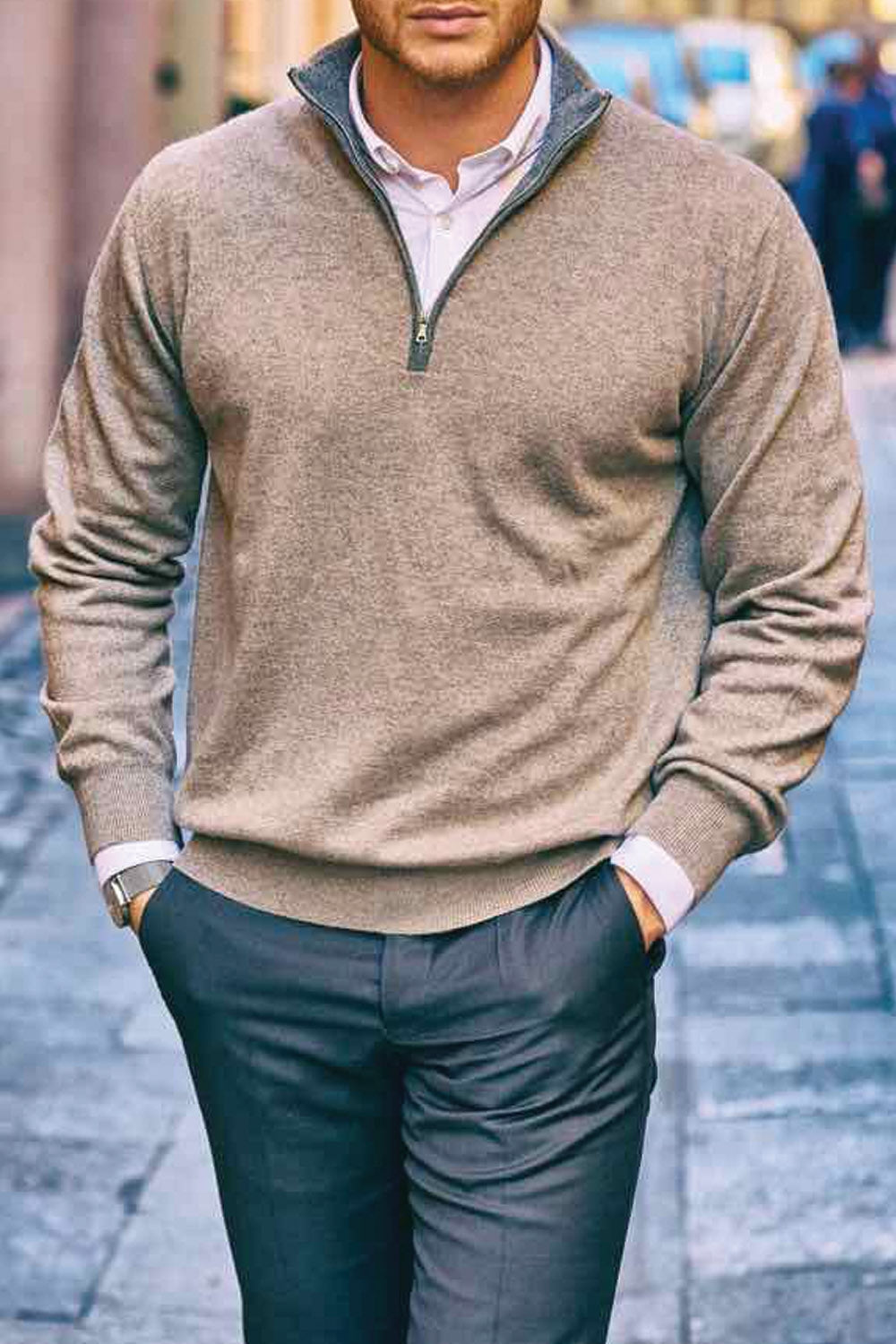 Maglia Zip Corta Di Cashmere In Purezza