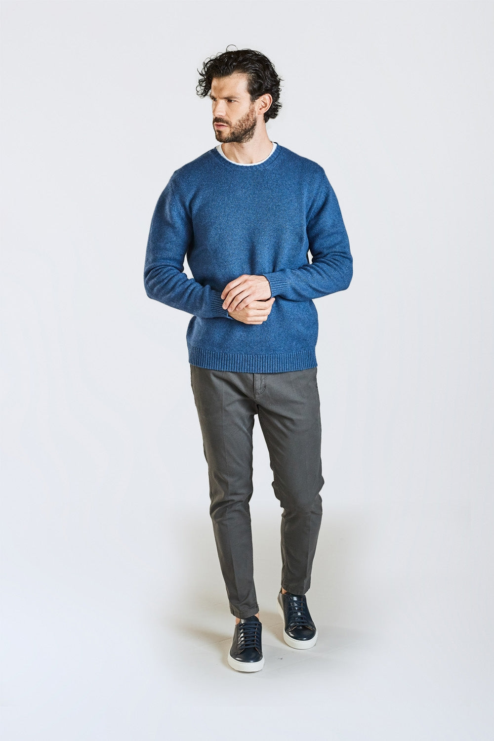Girocollo Di Cashmere Seta Merinos