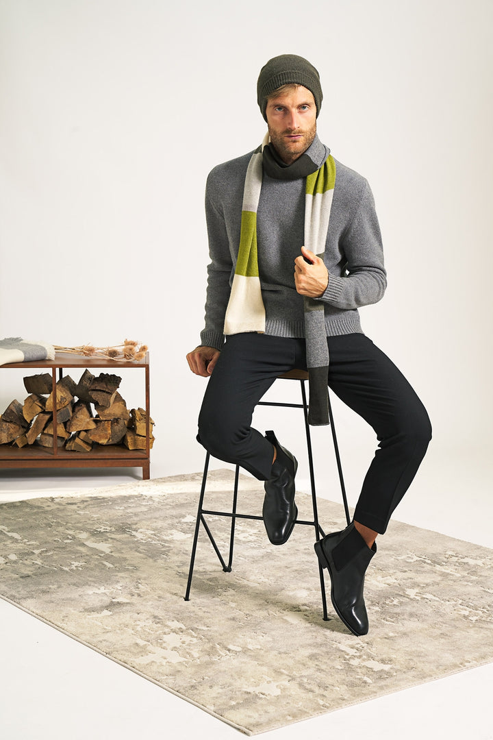 Girocollo Di Cashmere Seta Merinos