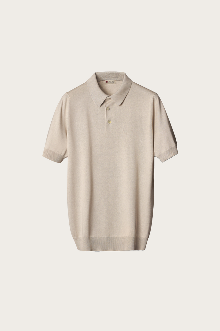 Polo T Shirt di Cotone Organico e Seta