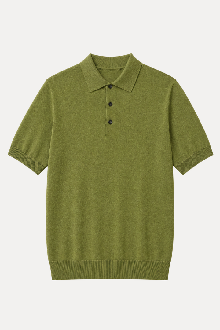 Polo T Shirt di Cotone Organico e Seta