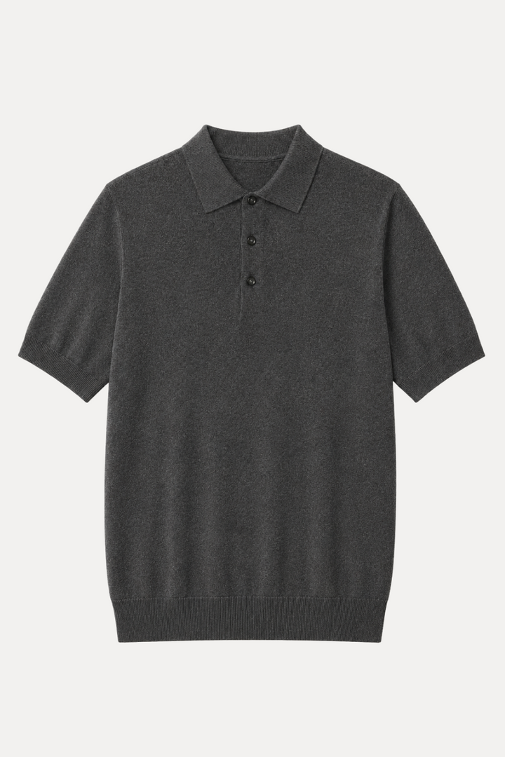 Polo T Shirt di Cotone Organico e Seta