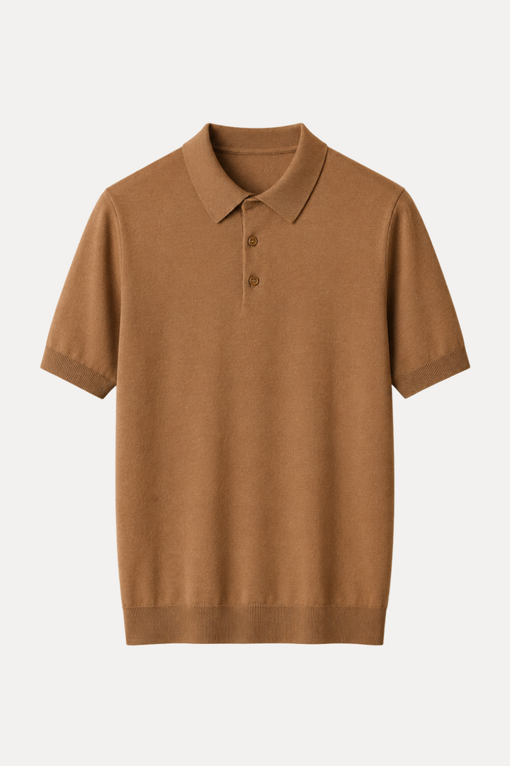 Polo T Shirt di Cotone Organico e Seta