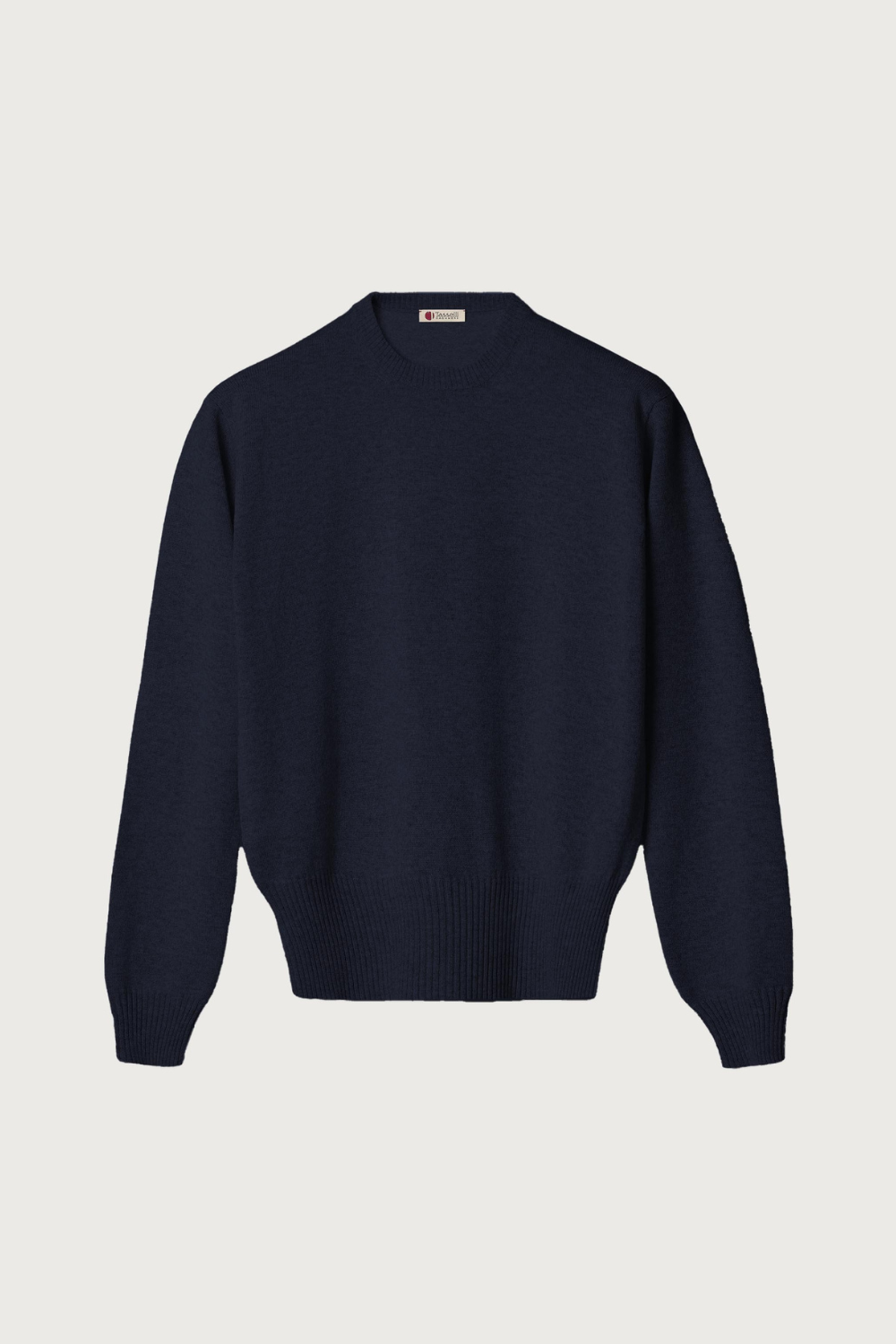 Girocollo di Puro Cashmere con Finiture a Coste