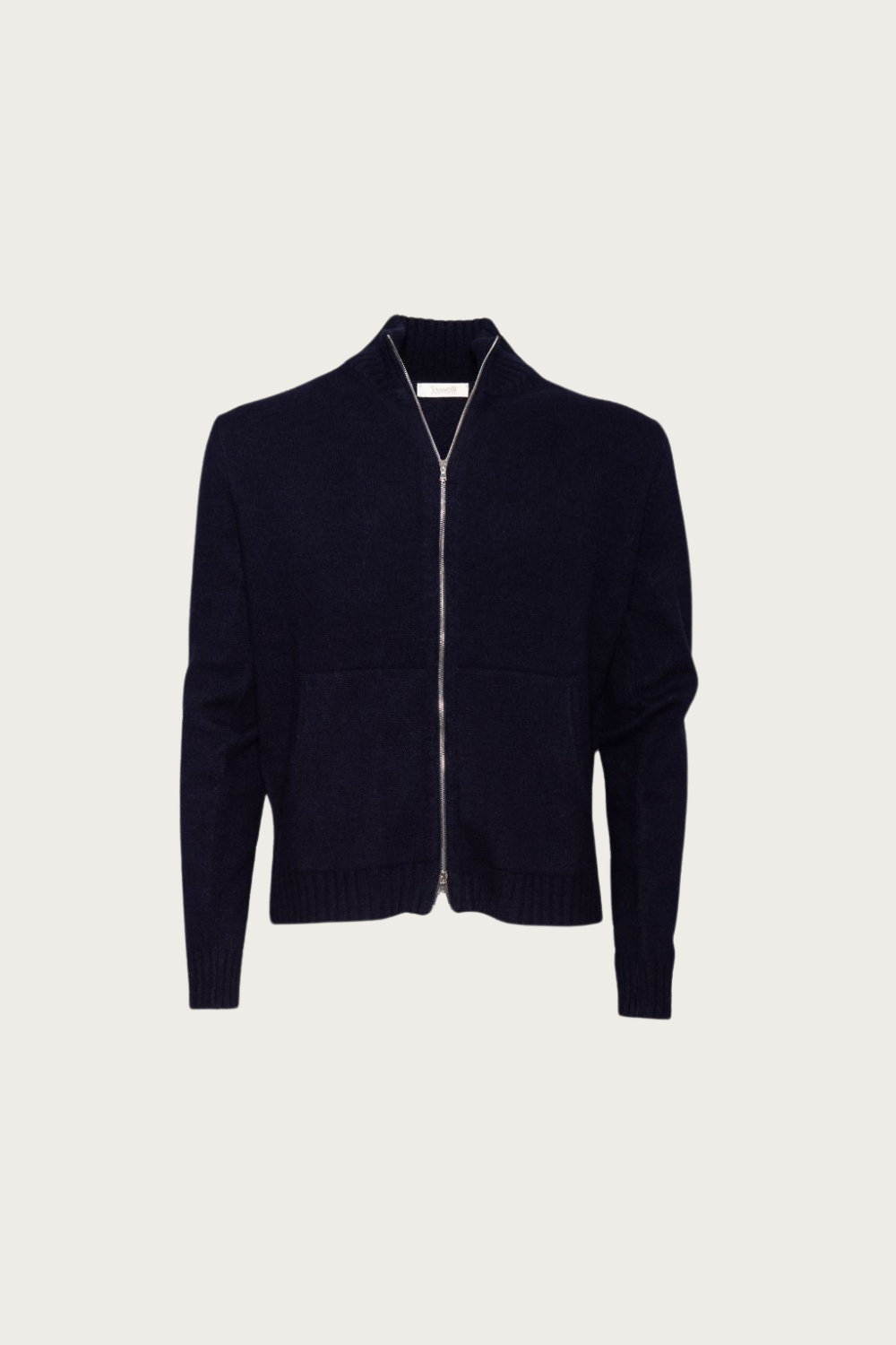 Cardigan con Zip di Cashmere e Merinos