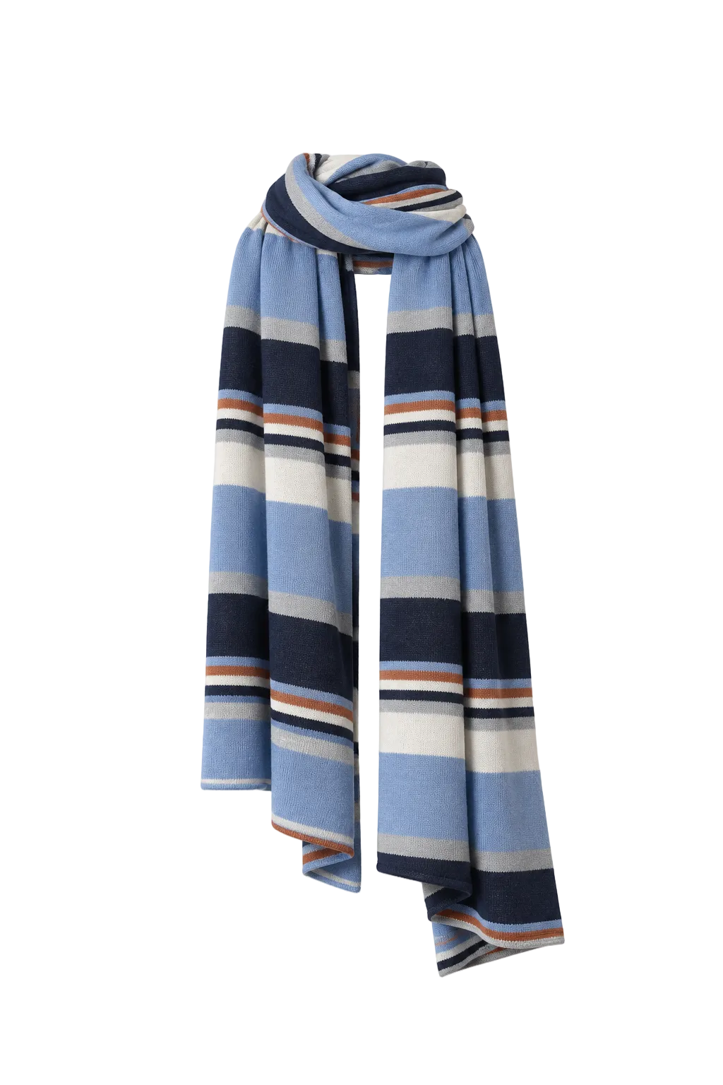 Cotton and silk striped scarf