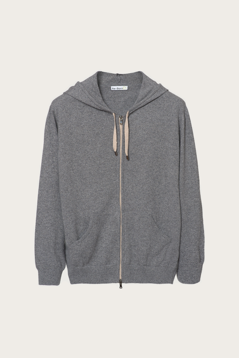 Recycled cashmere zip-up hoodie